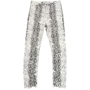 Zara Woman Premium Denim Snake-Print Jeans Skinny Ankle Stretch - US 8